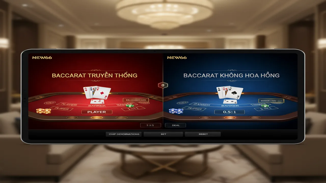 So sánh Baccarat không hoa hồng và truyền thống New66