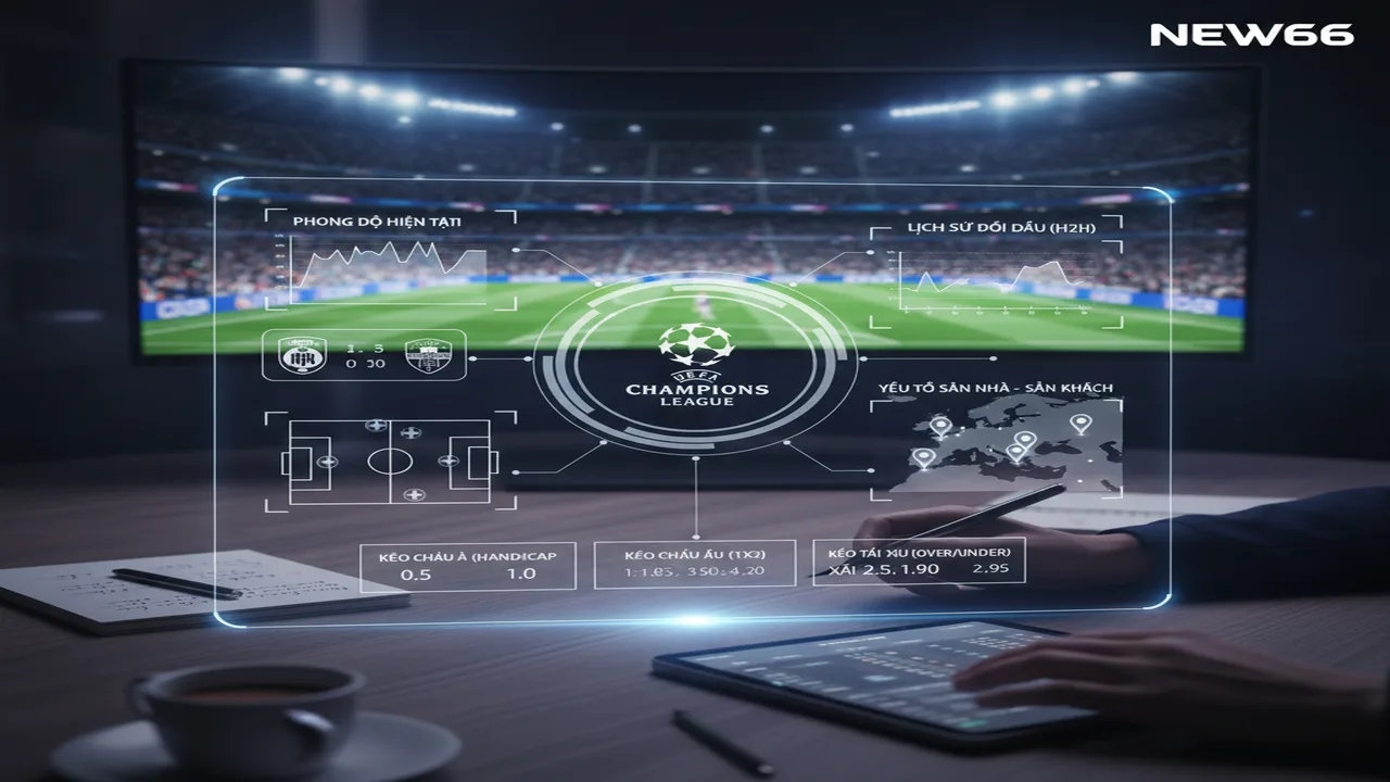 Hướng dẫn soi kèo Cúp C1 (Champions League) chi tiết New66